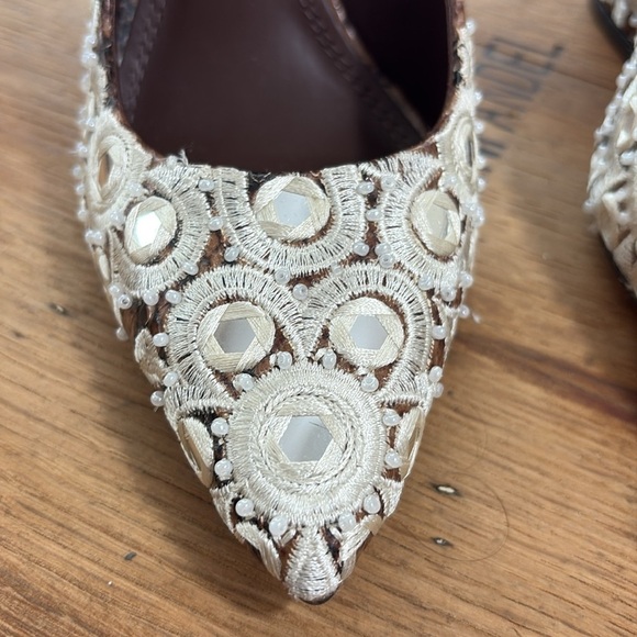 Tory Burch | *2 DIFFERENT SIZED SHOES* Francesca Roccia Rhinestone Heels 6.5 & 7 - Picture 7 of 17